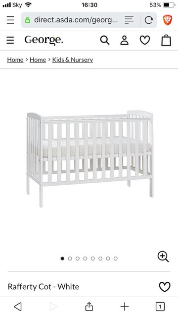 asda black cot